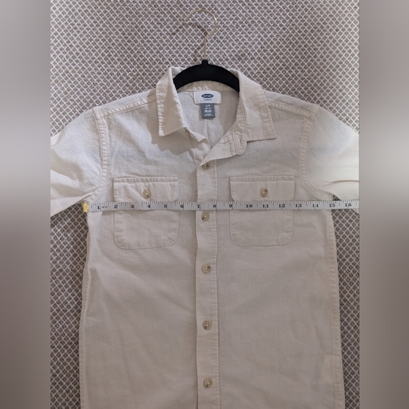 Old Navy Light Tan Button Down Shirt Size 6/7 - Picture 7 of 8